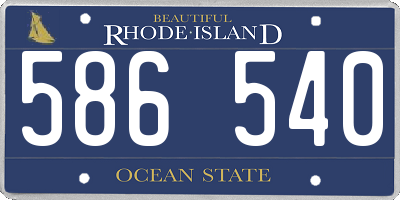 RI license plate 586540