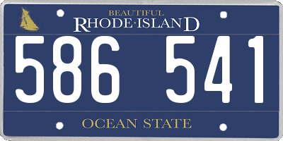 RI license plate 586541