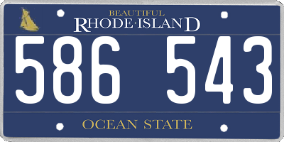 RI license plate 586543