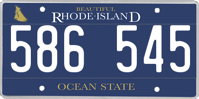 RI license plate 586545