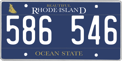 RI license plate 586546