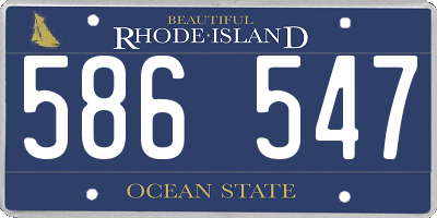RI license plate 586547