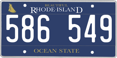RI license plate 586549
