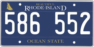 RI license plate 586552
