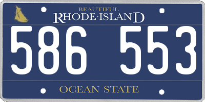 RI license plate 586553