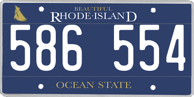 RI license plate 586554