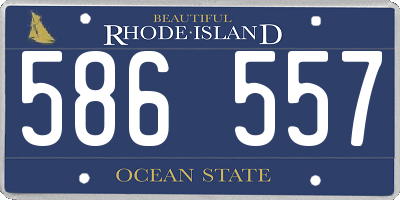 RI license plate 586557