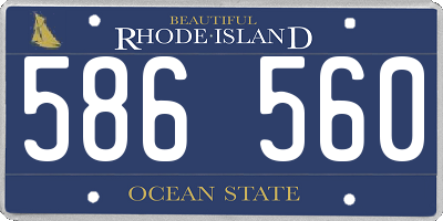 RI license plate 586560