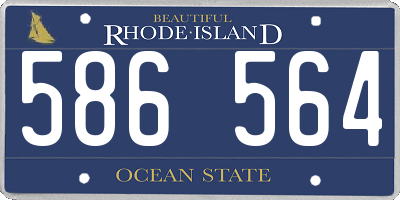 RI license plate 586564