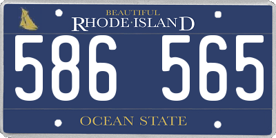 RI license plate 586565