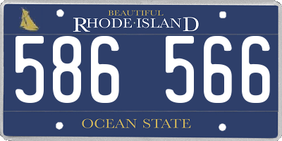 RI license plate 586566