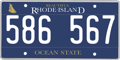 RI license plate 586567