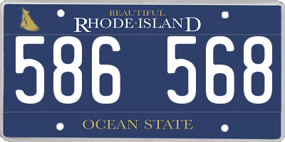 RI license plate 586568