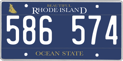 RI license plate 586574