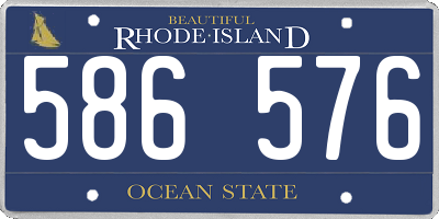 RI license plate 586576