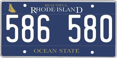 RI license plate 586580