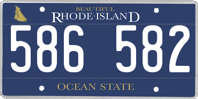 RI license plate 586582