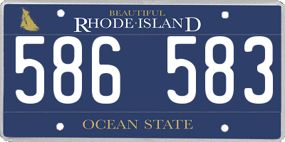 RI license plate 586583