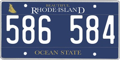 RI license plate 586584