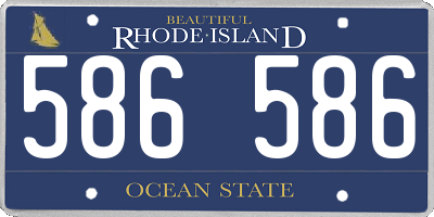 RI license plate 586586
