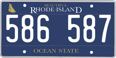 RI license plate 586587