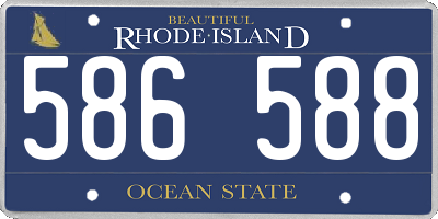 RI license plate 586588