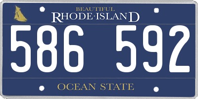 RI license plate 586592