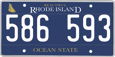 RI license plate 586593