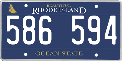 RI license plate 586594