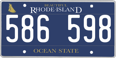 RI license plate 586598