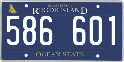 RI license plate 586601