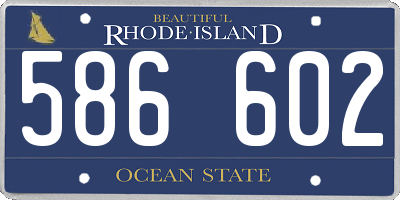 RI license plate 586602