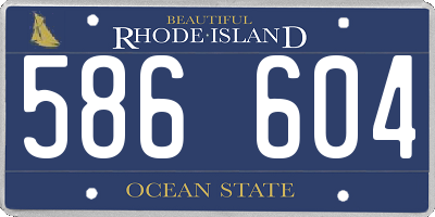 RI license plate 586604