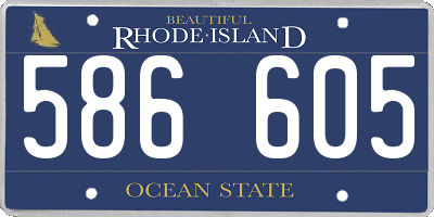 RI license plate 586605
