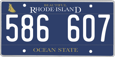 RI license plate 586607