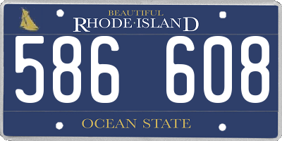 RI license plate 586608