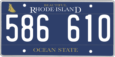 RI license plate 586610