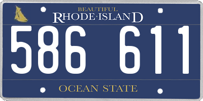 RI license plate 586611