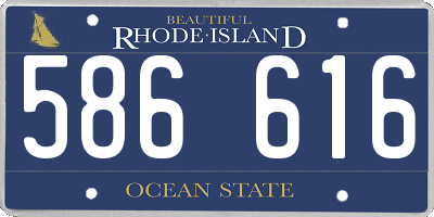 RI license plate 586616