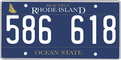 RI license plate 586618