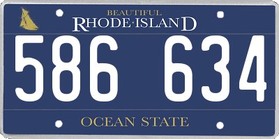 RI license plate 586634