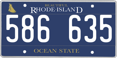 RI license plate 586635