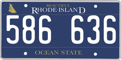 RI license plate 586636