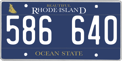 RI license plate 586640
