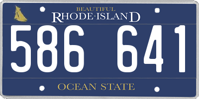 RI license plate 586641