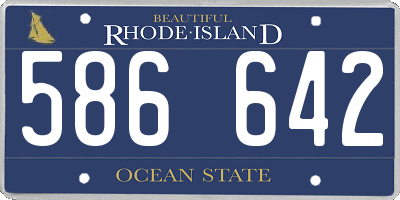 RI license plate 586642