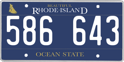 RI license plate 586643