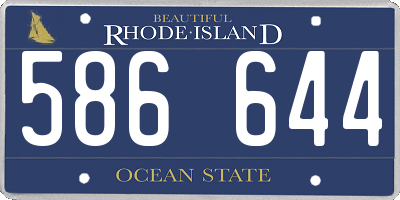 RI license plate 586644