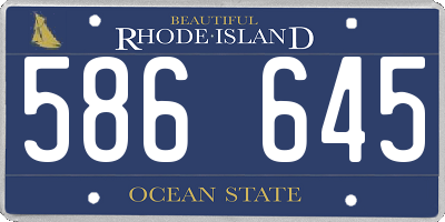 RI license plate 586645