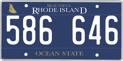 RI license plate 586646